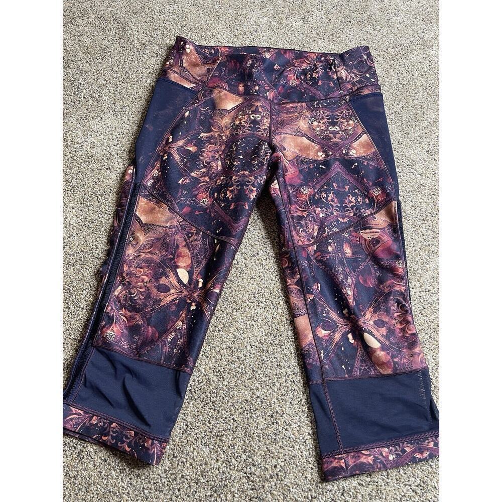 Calia Yoga Pant Carrie Underwood XL Mesh Purple Kaleidoscope Pattern 3/4 Length